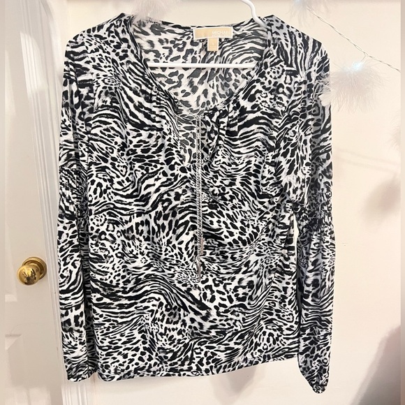 MICHAEL Michael Kors Tops - REMOVING SOON WILL NOT TAKE LESS Michael Kors Zebra / Cheetah Long Sleeve Blouse